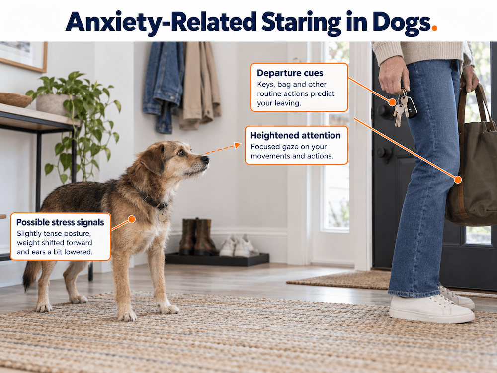 anxiety-related statring in dogs