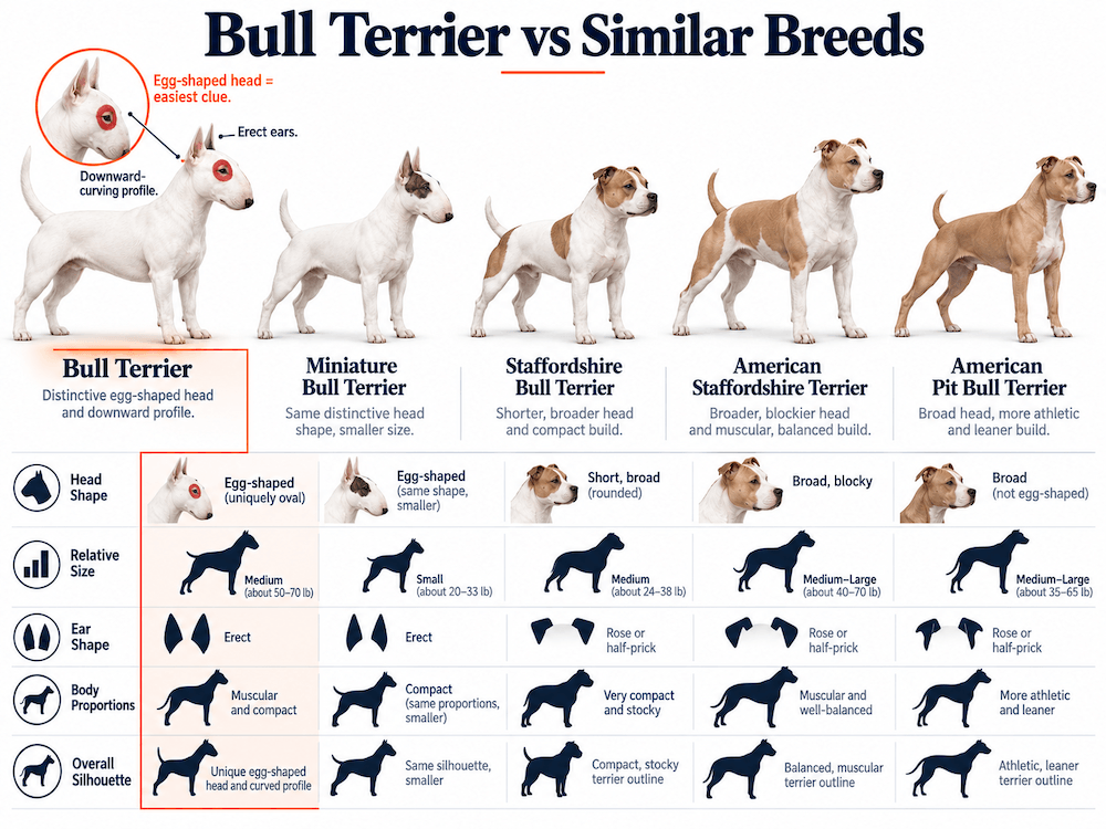 bull terrier vs similar breeds
