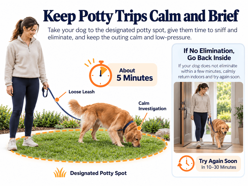 calm and brief potty trips