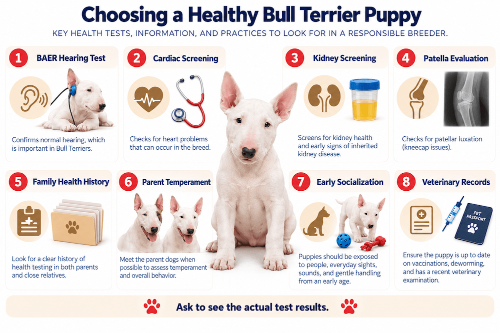 choosing a healthy bull terrier puppy