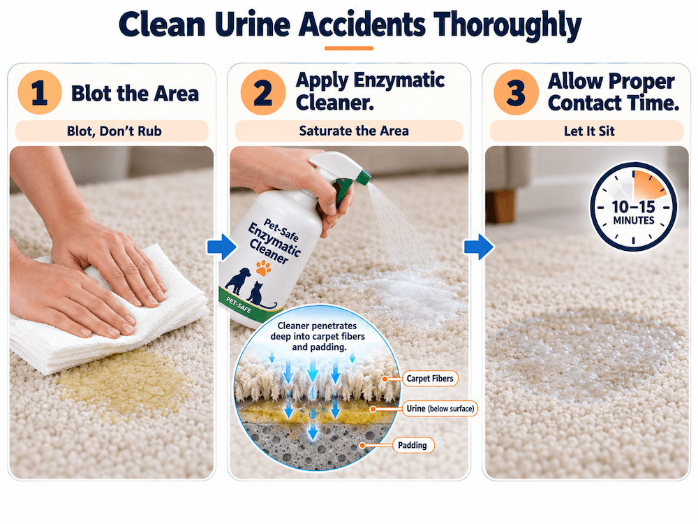 clean urine accidents thoroughly