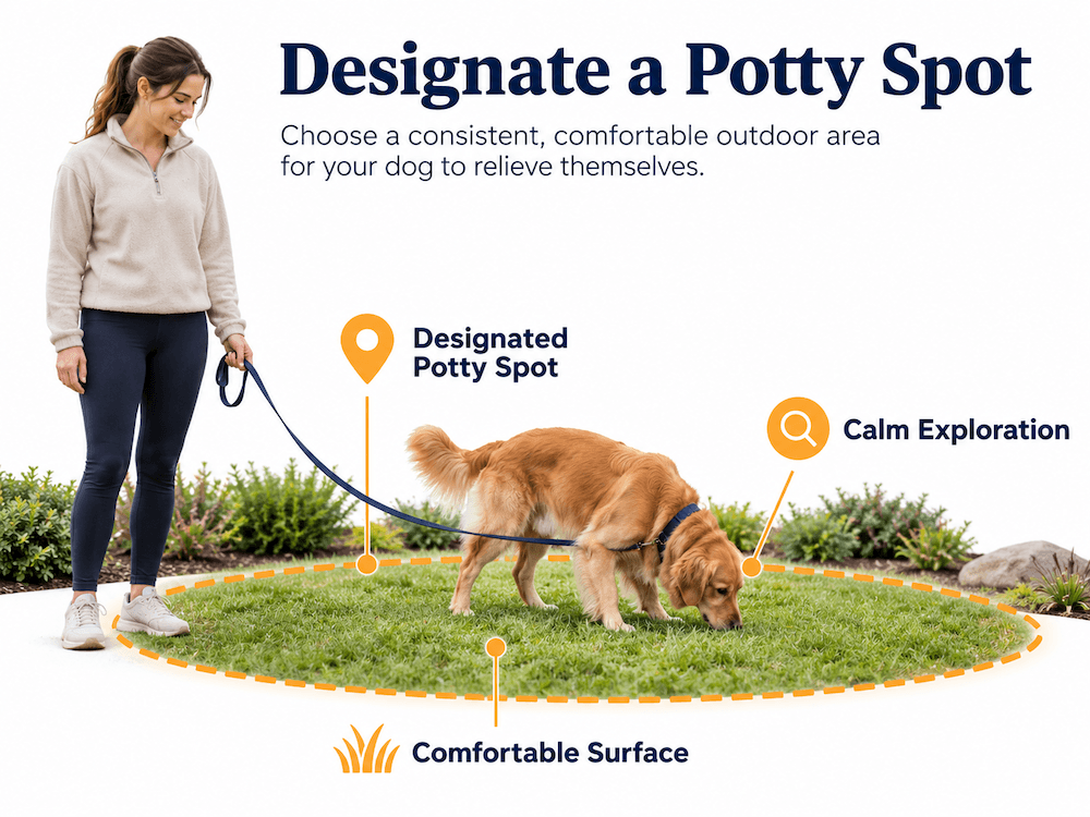 designate a potty spot