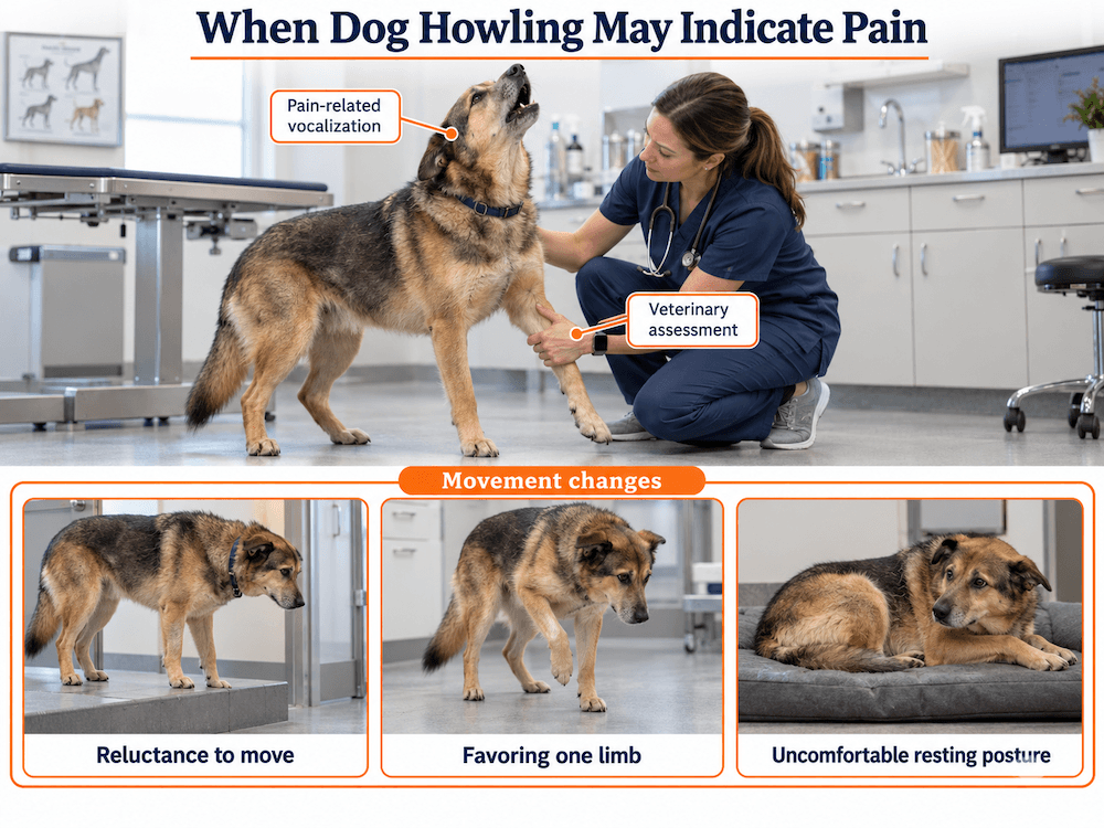 dog howling that indicates pain