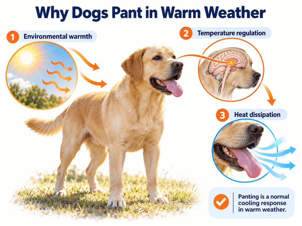 dogs panting in warm weather