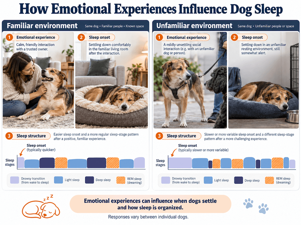emotional experience influences dog sleep