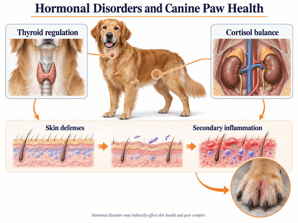 hormonal disorders and canine paw health