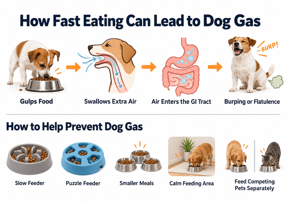 how fast eating can lead to dog gas