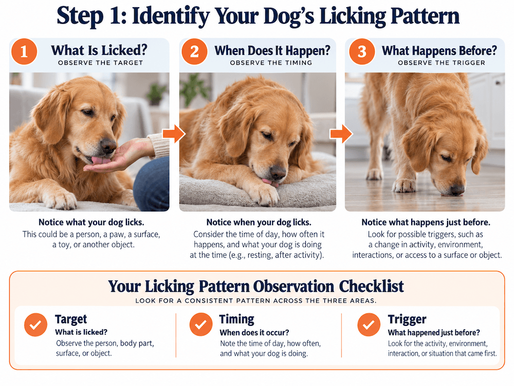 identify your dog's licking pattern