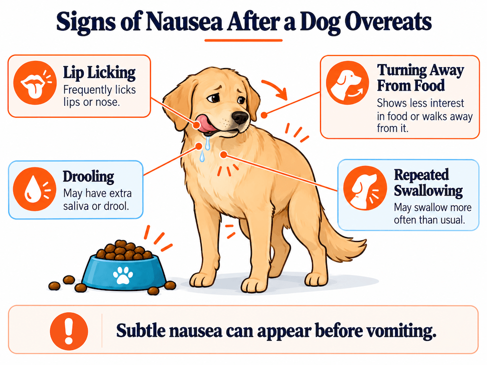 nausea after a dog overeats