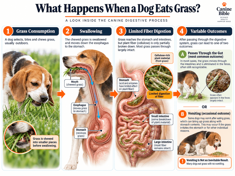 what happens when a dog eats grass