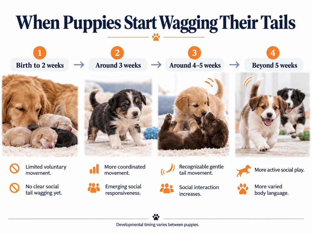 when puppies started wagging their tails