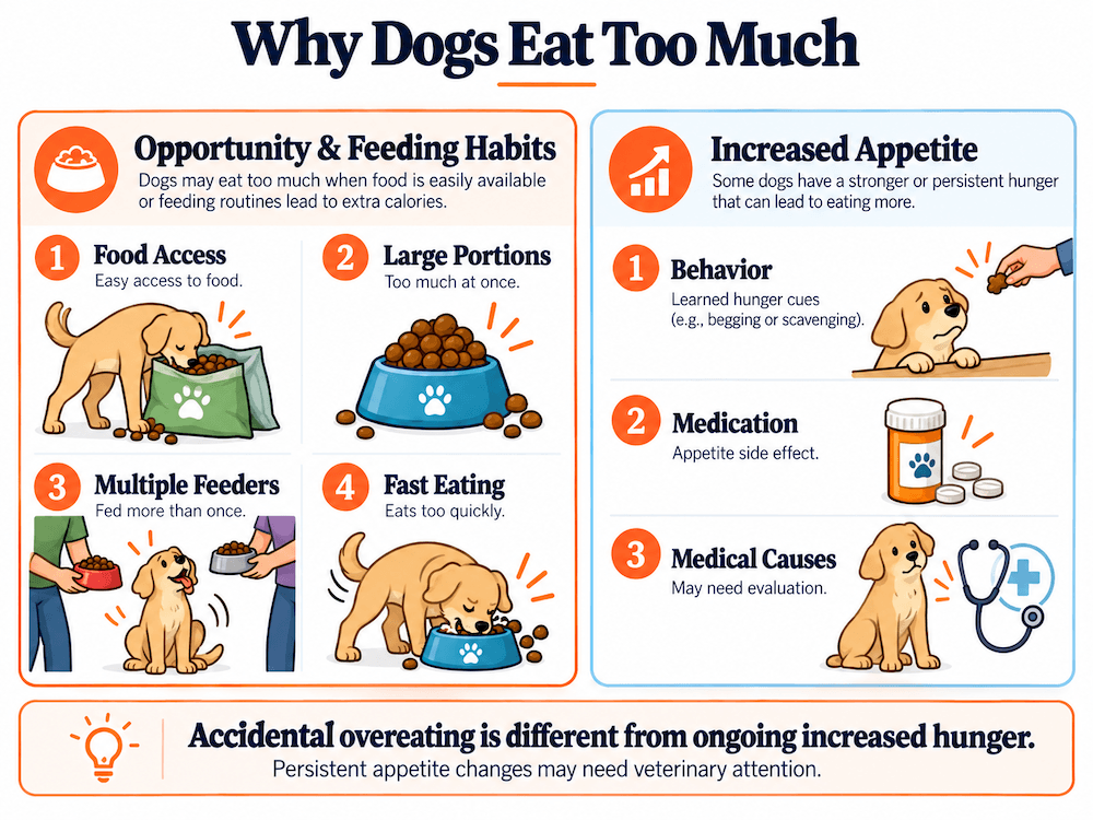 why dogs eat too much