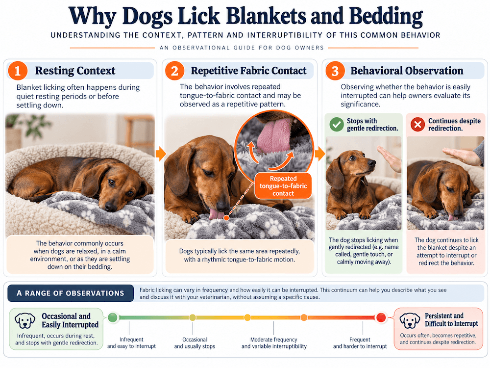 why dogs lick blankets and bedding