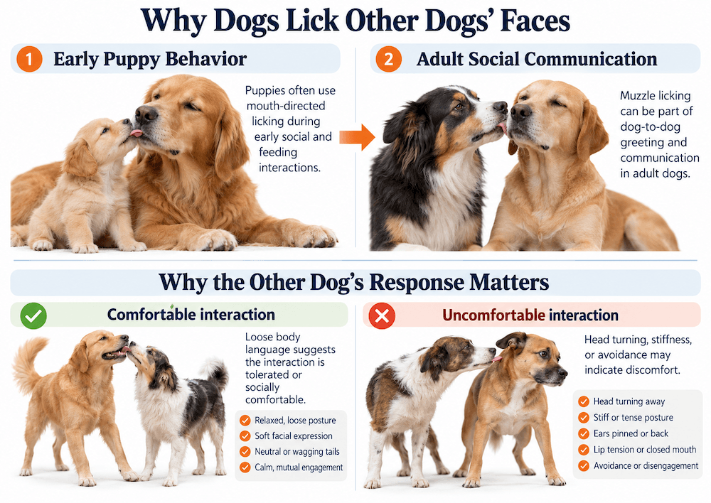 why dogs lick other dogs' faces