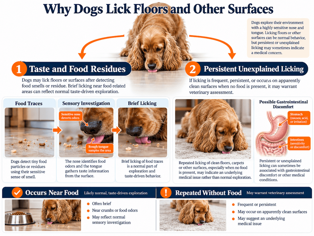why dogs lick surfaces