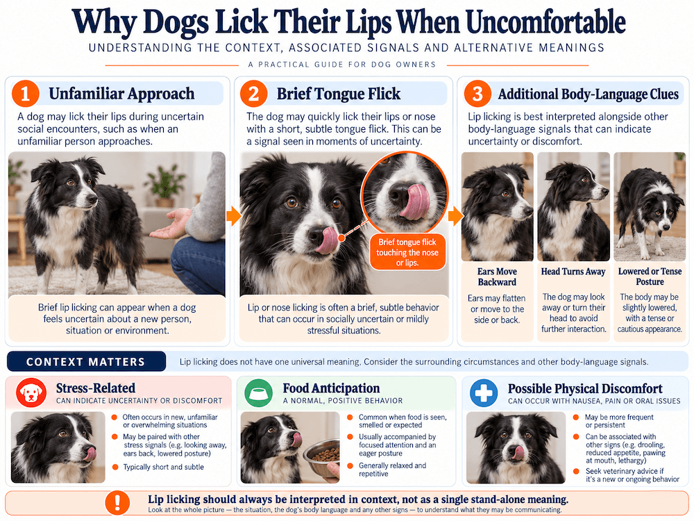 why dogs lick their lips